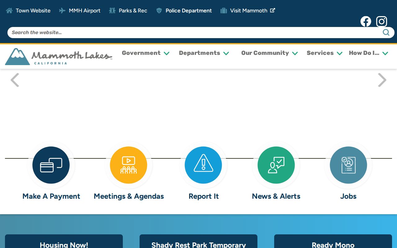 Mammoth Lakes criminal records on the official town website